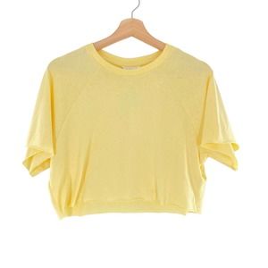 Topshop Crew Neck Crop Short Sleeve Sunflower Yellow Cotton